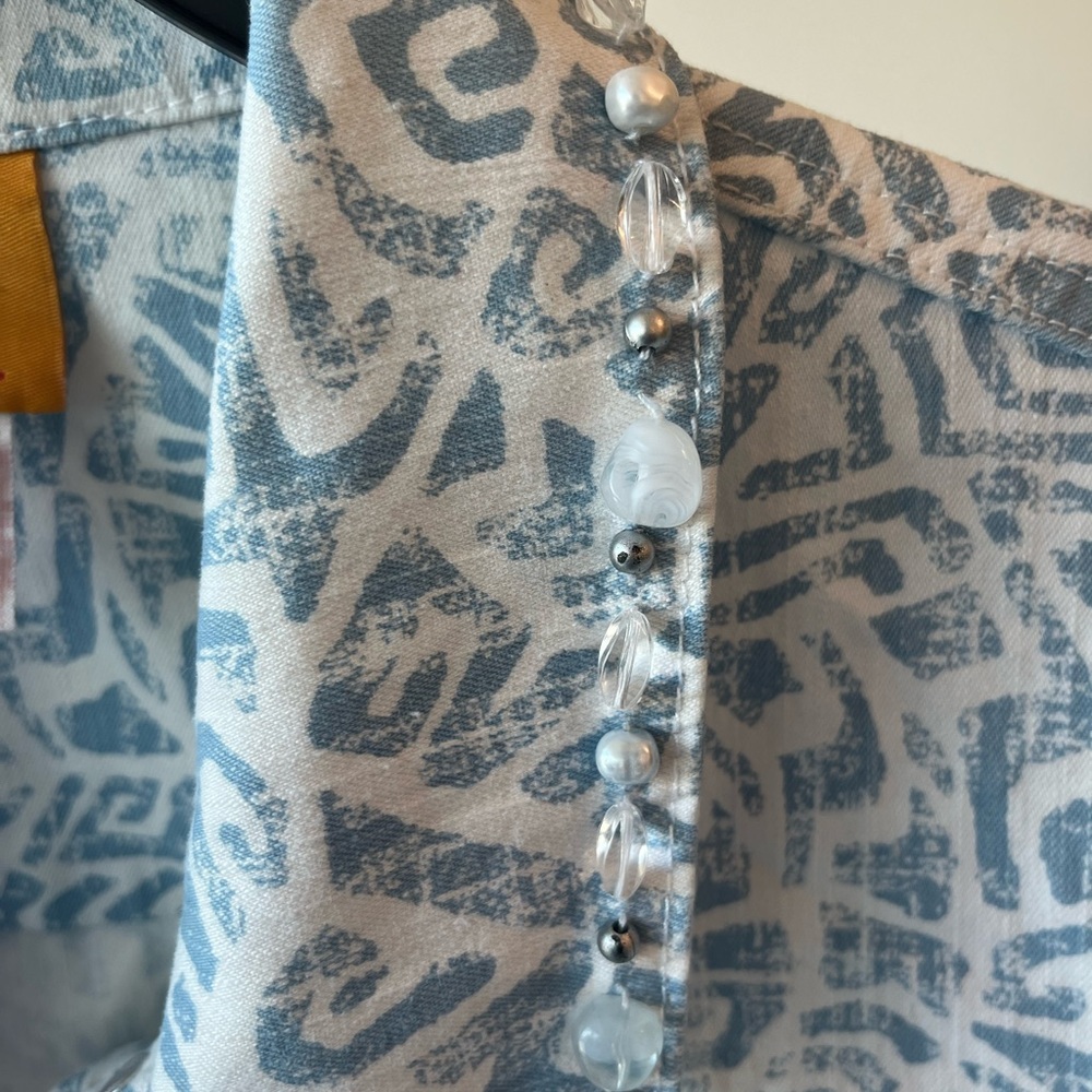Ruby Rd. Blue and White Patterned Jacket - Picture 5 of 9